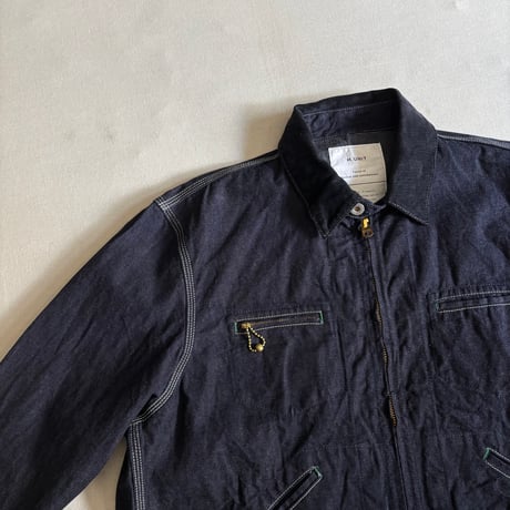 Denim zip work jacket (One wash) H-JK068 / H.UNIT エイチユニット