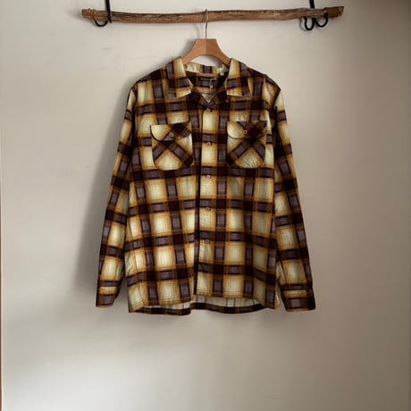 PRINTED FLANNEL CHECK 2POCKET OPEN COLLAR SHIRTS BS387-17 / Bohemians ボヘミアンズ