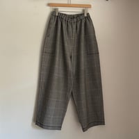 ウールチェック ギャザーパンツ 262-3419 / homspun ホームスパン