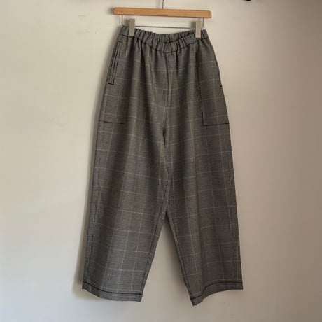 ウールチェック ギャザーパンツ 262-3419 / homspun ホームスパン