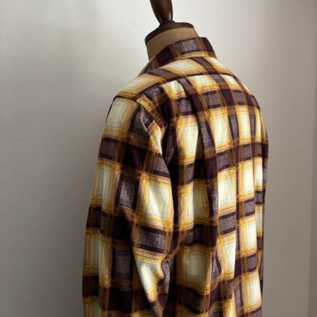 PRINTED FLANNEL CHECK 2POCKET OPEN COLLAR SHIRTS BS387-17 / Bohemians ボヘミアンズ