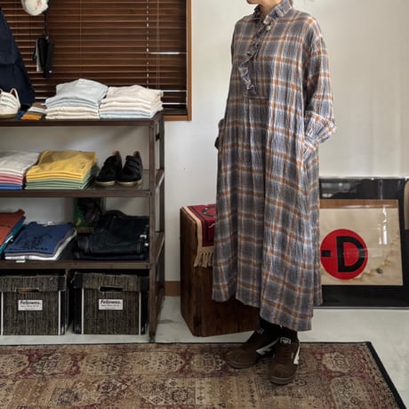 CHECK FRLL L/S ONE-PIECE DOP-236HB / dahl’ia ダリア