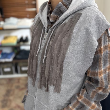 REMAKE HOOD ZIP VEST HD-141 / dahl’ia ダリア