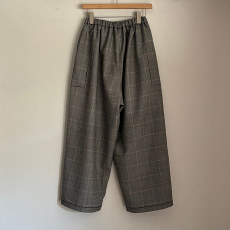 ウールチェック ギャザーパンツ 262-3419 / homspun ホームスパン
