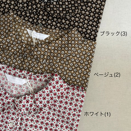 小花プリントフラットカラーブラウス 262-5758 / homspun ホームスパン