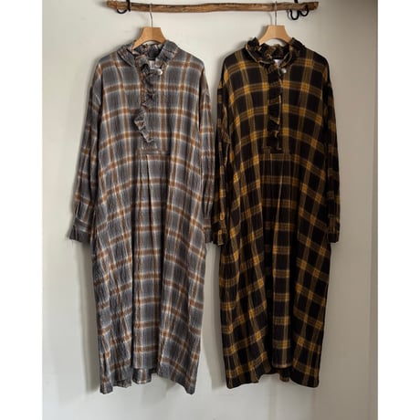 CHECK FRLL L/S ONE-PIECE DOP-236HB / dahl’ia ダリア