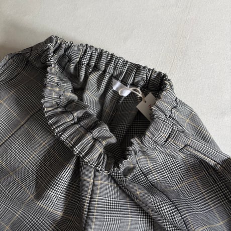 ウールチェック ギャザーパンツ 262-3419 / homspun ホームスパン