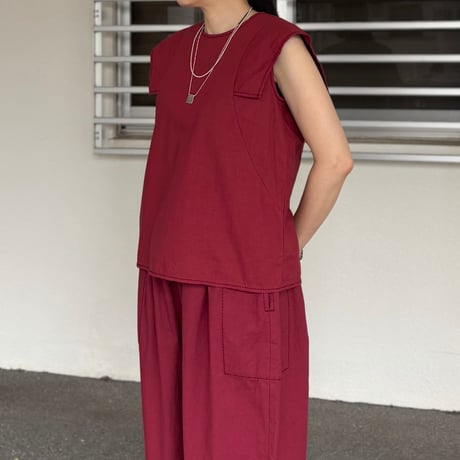バルキーシーチング薄手 ノースリーブブラウス 261-5751 / homspun ホームスパン