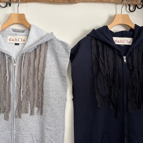 REMAKE HOOD ZIP VEST HD-141 / dahl’ia ダリア