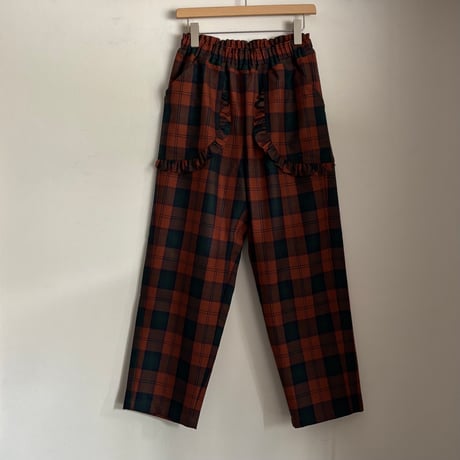 ウールタータン フリルポケットパンツ 262-3413 / homspun ホームスパン