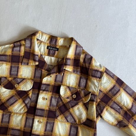 PRINTED FLANNEL CHECK 2POCKET OPEN COLLAR SHIRTS BS387-17 / Bohemians ボヘミアンズ