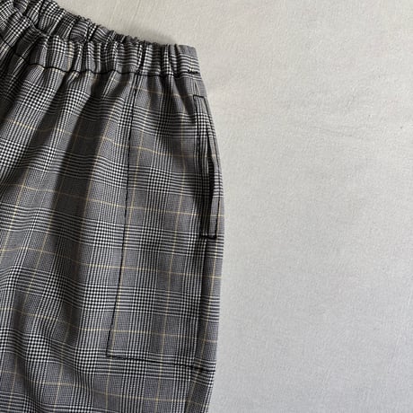 ウールチェック ギャザーパンツ 262-3419 / homspun ホームスパン
