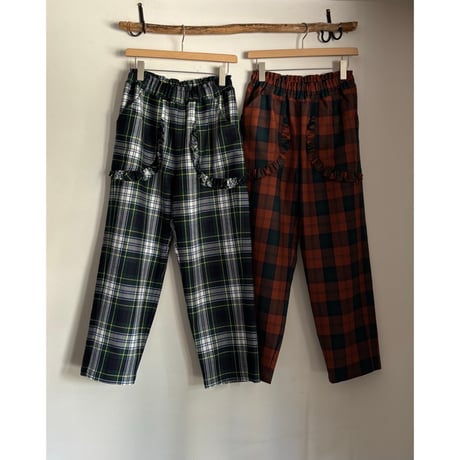 ウールタータン フリルポケットパンツ 262-3413 / homspun ホームスパン