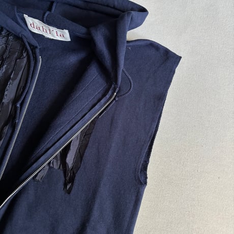 REMAKE HOOD ZIP VEST HD-141 / dahl’ia ダリア
