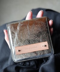 Round zip wallet➖chrome silver➖