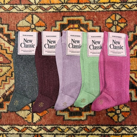 MARCOMONDE-New Classic（マルコモンド-ニュークラシック） Ladies glitter ribbed socks 20（レディースグリッターソックス20）