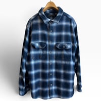 00's Field&Stream Size L Heavy Nel Shirts Blue