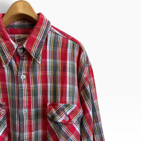 1970's The Forester Size XL Heavy Nel Shirts Red Vintage