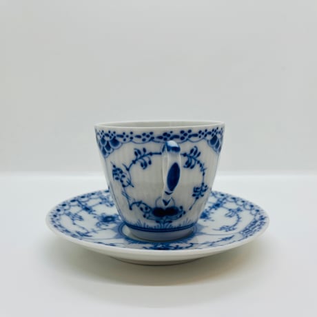 《Royal Copenhagen》  ブルーフルーテッド　フルレース コーヒーC&S -A