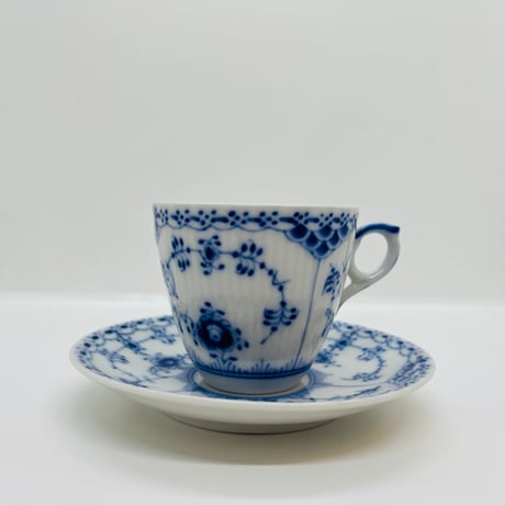《Royal Copenhagen》  ブルーフルーテッド　フルレース コーヒーC&S -A