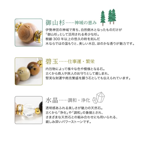 【再入荷】伊勢御神木ブレスレット 金運 御山杉×碧玉 伊勢杉 ジャスパー パワーストーン 数珠 お守り 財運 蓄財運 浄化 開運 証明書付き 天然石 水晶  994109
