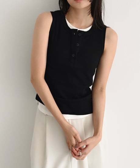 Henry Neck Tank Top t1911-411