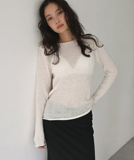 Layered Longsleeve Sheer Knit t1911-574