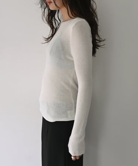 Sheer Rib Knit Tops np-t1911-592