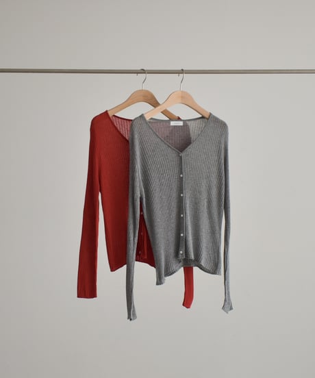 Sheer Rib Knit Cardigan np-t1911-564