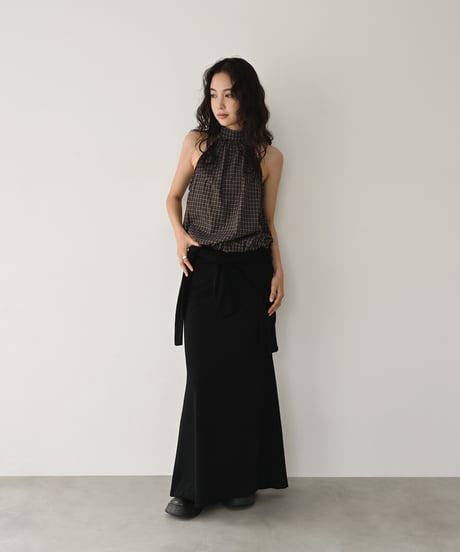 Halter Neck Check Tops t1911-562