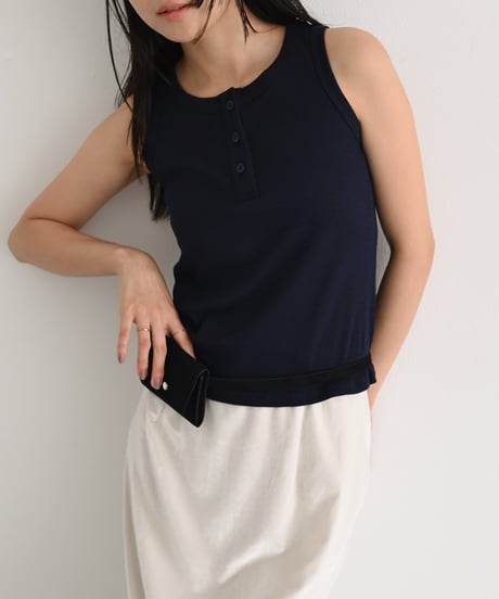 Henry Neck Tank Top t1911-411