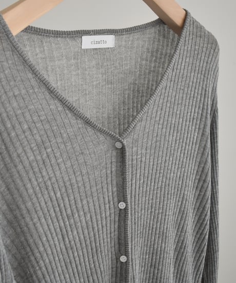Sheer Rib Knit Cardigan np-t1911-564