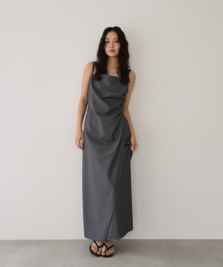 Side Tuck Drape Onepiece（Gray）op-0202009563