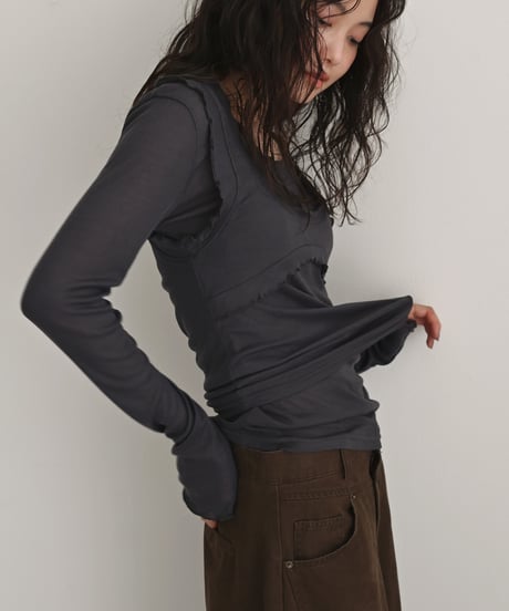 Frill Layered Sheer Tops np-t1911-568