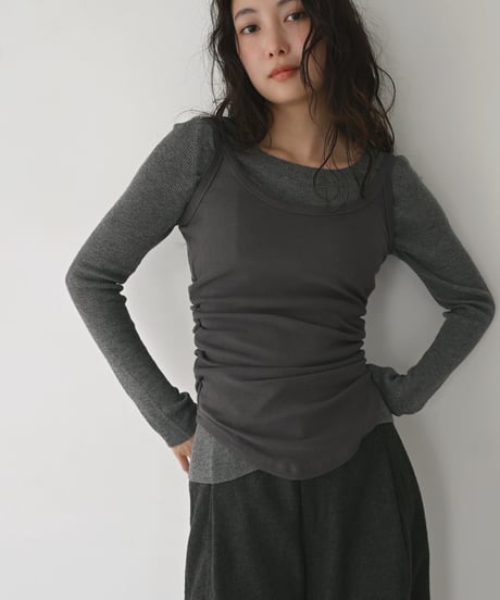 Sheer Rib Knit Tops np-t1911-592