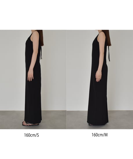 Square Neck Long Onepiece（Black）op-0202009565