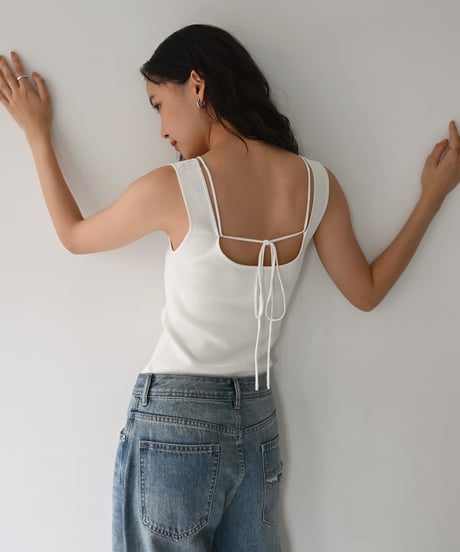 Square Neck Knit Tank t1911-556