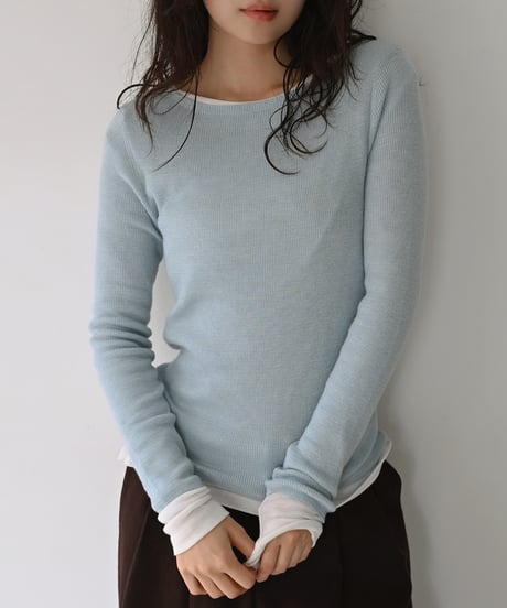 Sheer Rib Knit Tops np-t1911-592