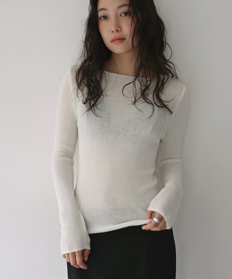 Sheer Rib Knit Tops np-t1911-592