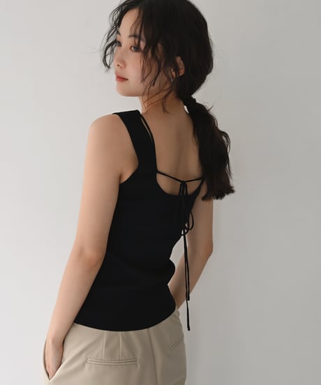 Square Neck Knit Tank t1911-556