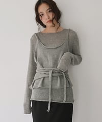 Layered Longsleeve Sheer Knit t1911-574