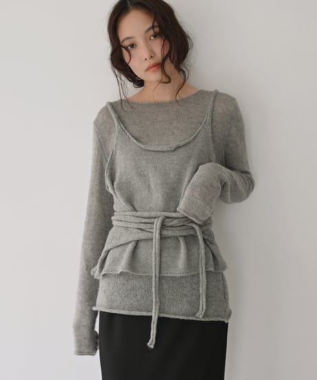 Layered Longsleeve Sheer Knit t1911-574