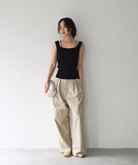 Square Neck Knit Tank t1911-556