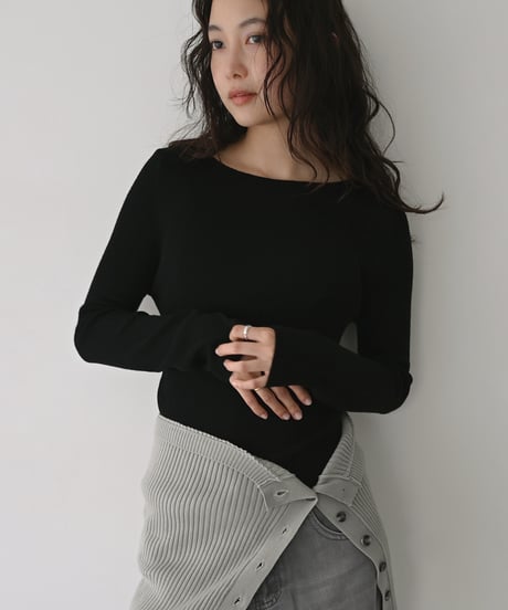 Sheer Rib Knit Tops np-t1911-592