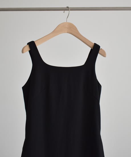 Square Neck Long Onepiece（Black）op-0202009565