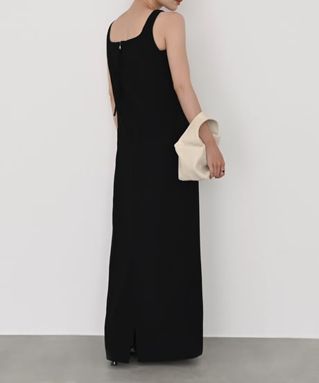 Square Neck Long Onepiece（Black）op-0202009565