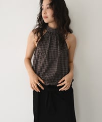 【Pre Order】Brownのみ9月上旬入荷分 予約販売 Halter Neck Check Tops np-t1911-562