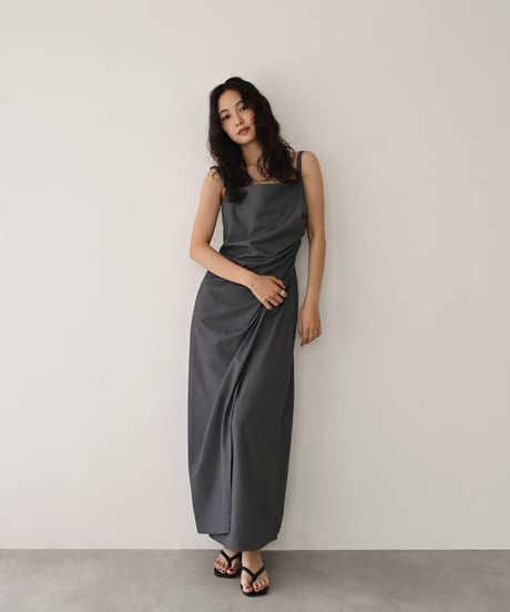 Side Tuck Drape Onepiece（Gray）op-0202009563