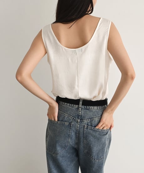 Satin Nosleeve Blouse t1911-546