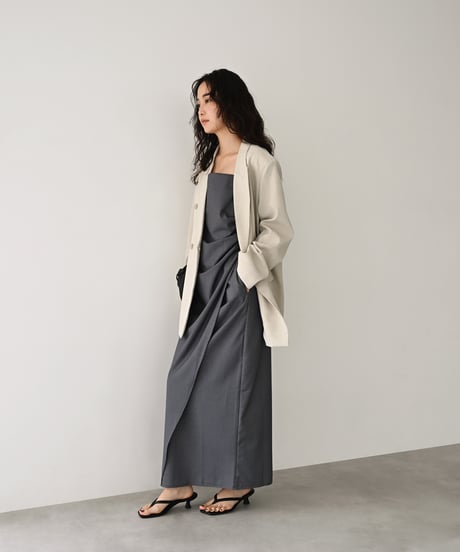 Side Tuck Drape Onepiece（Gray）op-0202009563